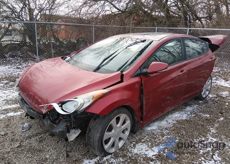 2013 Hyundai Elantra Limited z USA, uszkodzony, nr VIN 5NPDH4AE8DH253894